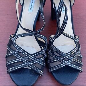 Alex Marie Rhinestone Embellished‎ Criss Cross Mesh Heels Party Shoes
